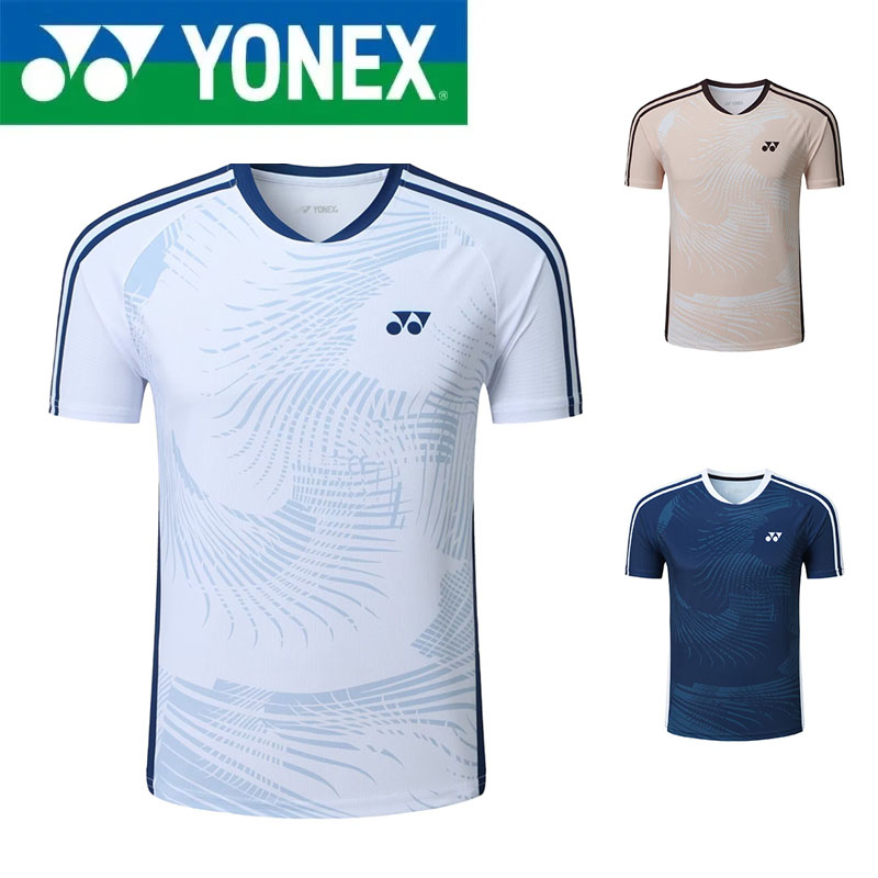 Badminton Yonex - เสื้อแบดมินตัน YONEX สำหรับนักเรียนชายและหญิง เสื้อแข่งขันแห้งเร็ว เสื้อกีฬาแขนสั้นสำหรับการฝึกซ้อม