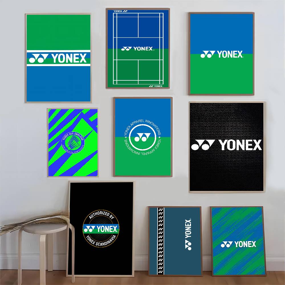 Badminton Yonex - แฟชั่นแบดมินตัน Y-Yonex โปสเตอร์วินเทจคลาสสิก กระดาษขาวพิมพ์โปสเตอร์งานศิลปะ ตกแต่งห้องน่ารัก